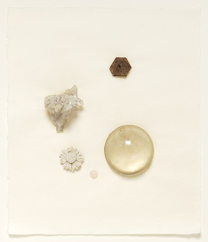 Composition Aggregate #2, mixed objects on paper