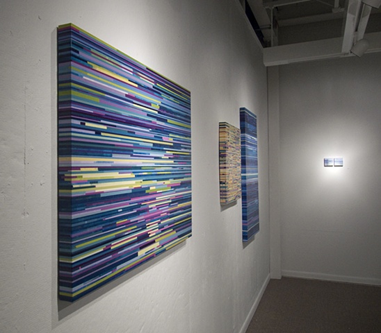 Installation view from Link Gallery at Kent State University Trumbull Campus. Works shown: Lillian Beyond Reach, Little Princess, Lillian Lost and Beaches. 