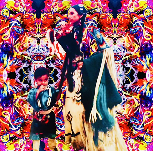 Neon Mother & Child
