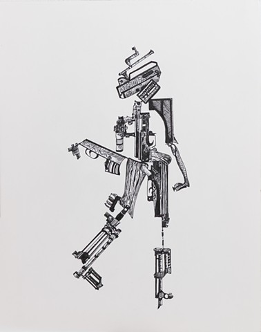 Pen and Ink Study of Collage No. 2