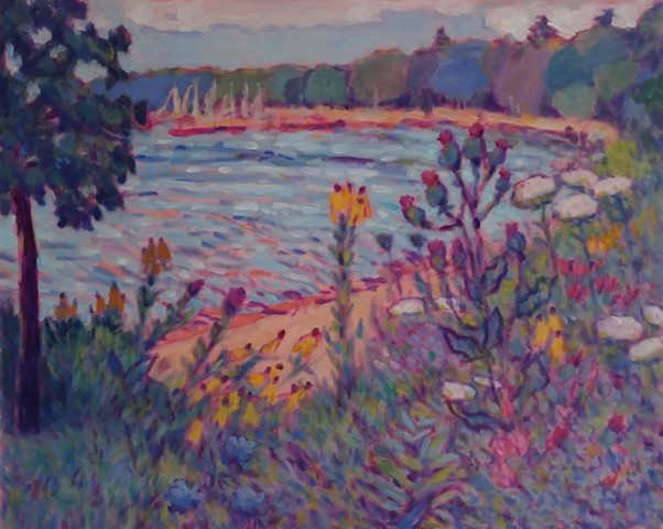 Lynn Gilchrist acrylic Plein air painting titled One Moment One Summer