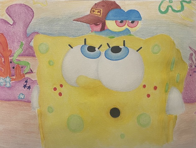 Little SpongeBob and Gary Drawing