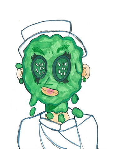 Green Mud Mask Woman