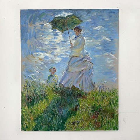 Woman with a Parasol: A Monet Replica