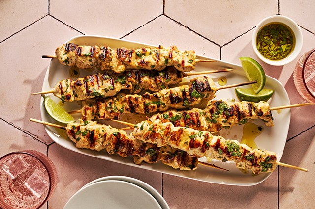 Cilantro-Lime Chicken Skewers | delish