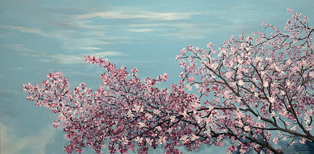 Japanese Cherry Blossom Large Painting
