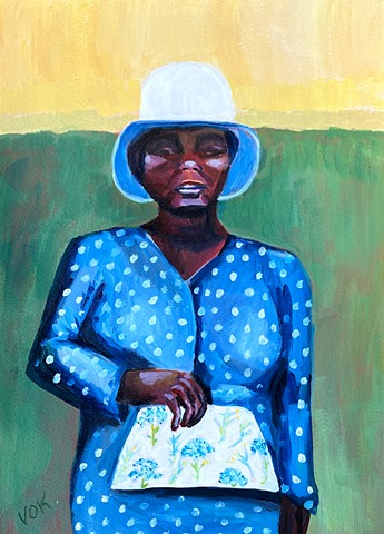Woman in a Blue Dress