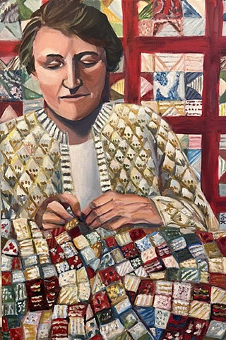 Woman Quilting 