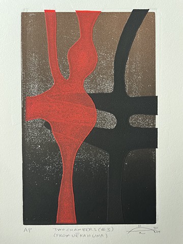 Two Chambers (#3) (from Uēkahuna) | Stencil monoprint | Acrylic ink on white cotton fine-art paper | Signed artist's proof