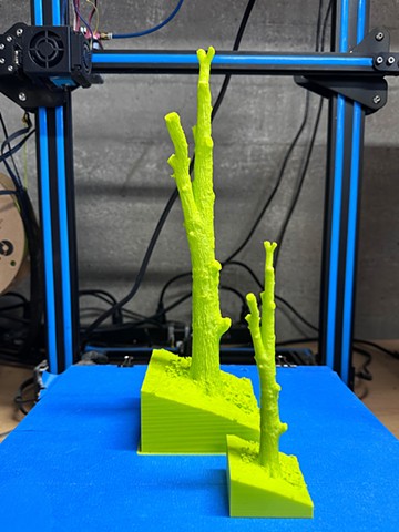 12" and 6" tall trees together for scale