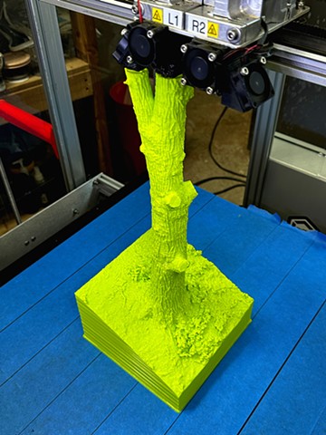 Process of 24" tall tree printing