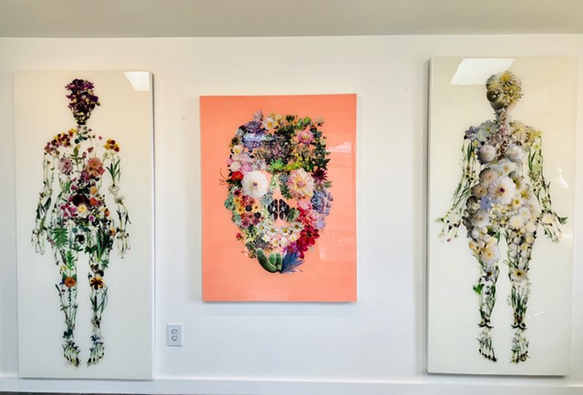 Flower Girls I & II, Flower Skull installed
