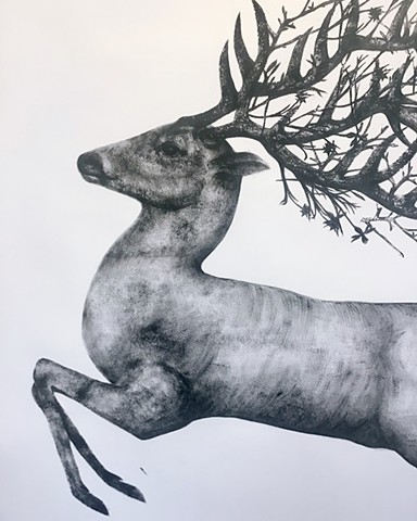 Leaping Stag, detail