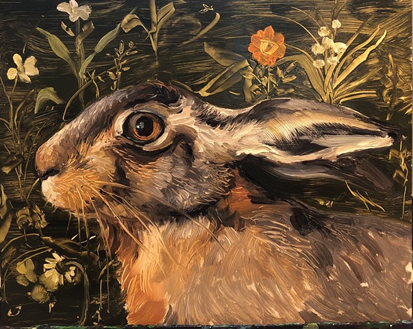 Hare with Wild Flowers