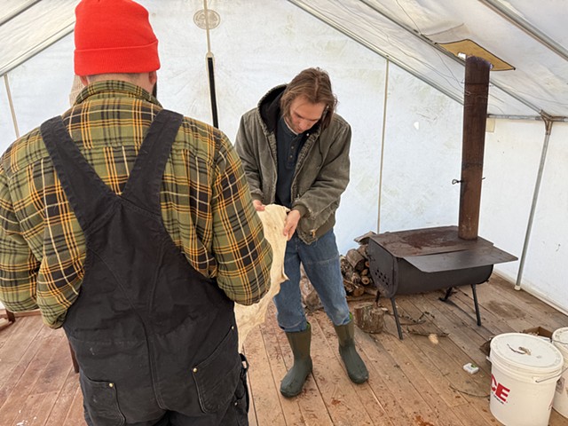 Dustin (orange) and I softening