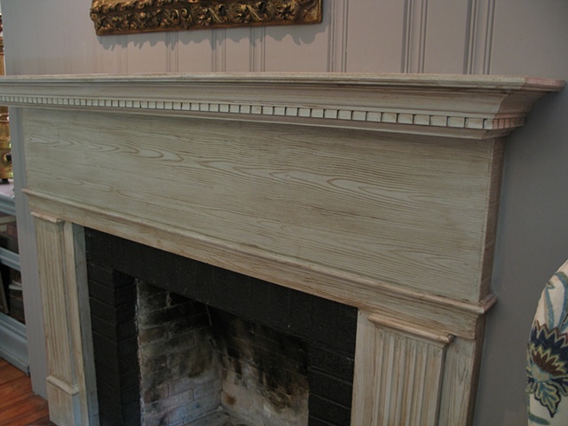 Faux American yellow pine mantle