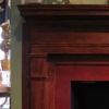 Detail faux mahogany mantel