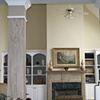 Faux pine mantle and piers 