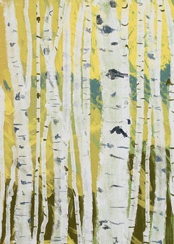 Birches VI Digital Painting