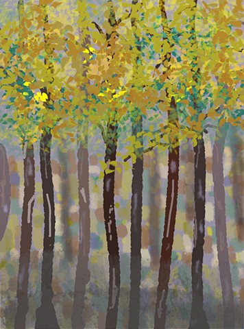 Aspens 3 Digital Painting