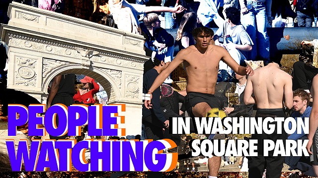 People watching in Washington Square Park
