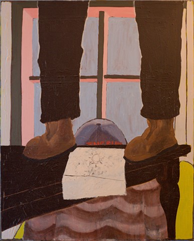 Boots on table