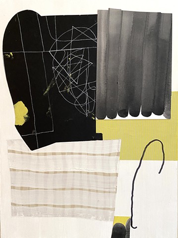 Untitled #1, 12" x 16", acrylic and collage on panel