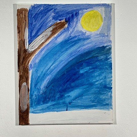 tree and sun painting