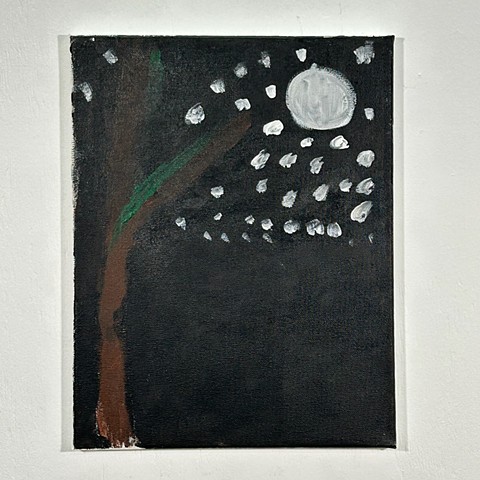 a painting of a night time sky
