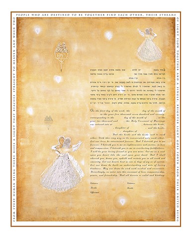 WEDDING DANCERS 2 BRIDES  KETUBAH PRINT