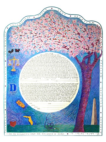DC Cherry Tree Custom Ketubah