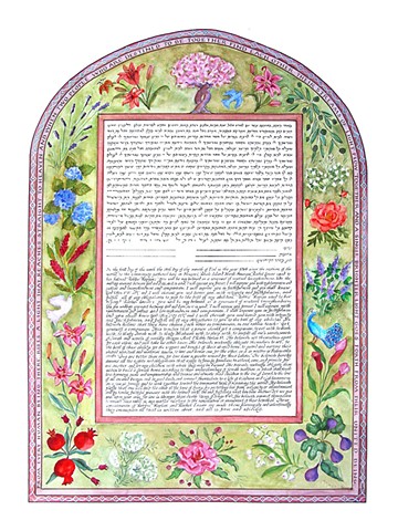 Budding Flowers  Custom Ketubah