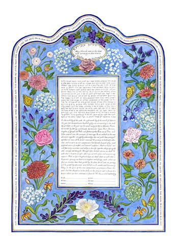 Thistle & Baby's Breath Custom Ketubah