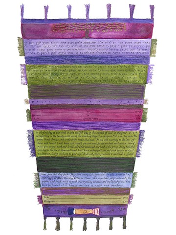 Green Purple Tallit Custom Ketubah