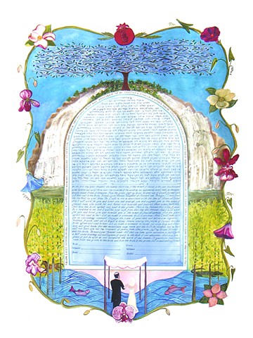Alligator Floral Vine  Custom Ketubah