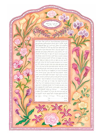 Calla and Orchids Custom Ketubah