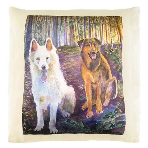 2 Dogs Pillow