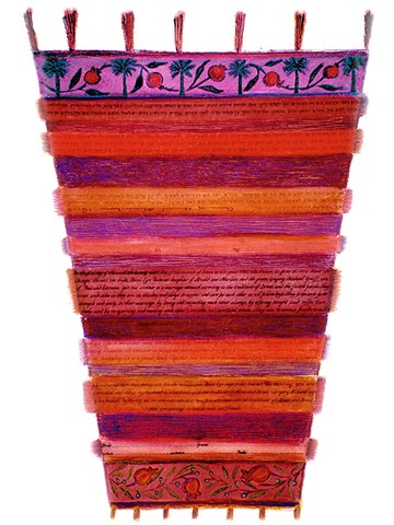 Pomegranate Palms Tallit Custom Ketubah