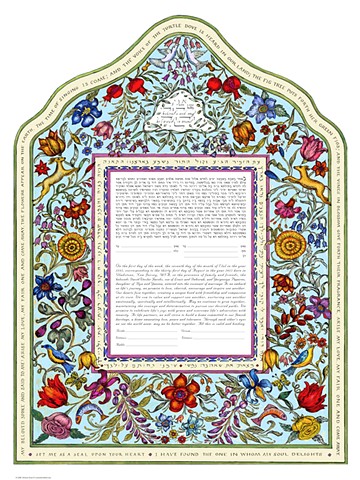 DUTCH STYLE  BLUE  KETUBAH PRINT