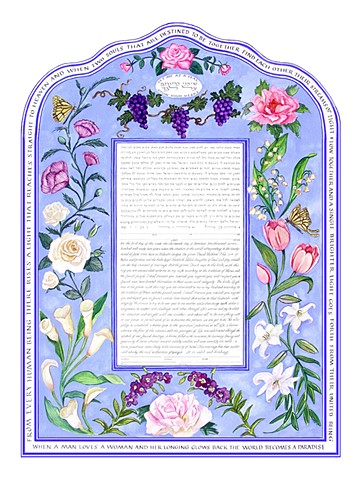 Blue Calla Custom Ketubah