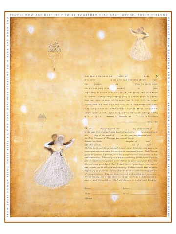 WEDDING DANCE  BRIDE & GROOM KETUBAH PRINT