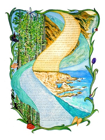 MOUNTAINS & SEA CUSTOM KETUBAH