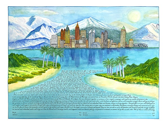 Atlanta Hawaii custom ketubah