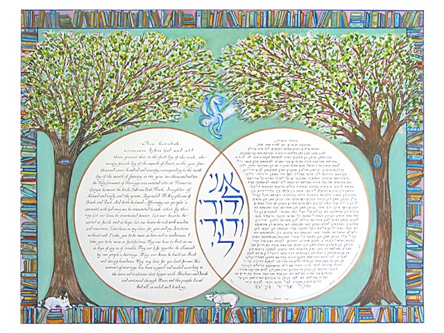 Books Double Ring Custom Ketubah