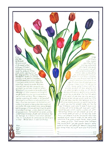 Dragon Tulips  Custom Ketubah
