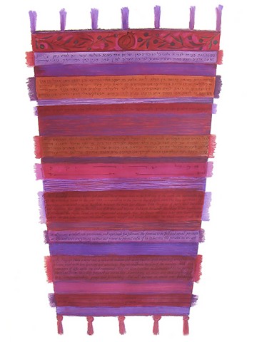 Red Purple Tallit Custom Ketubah
