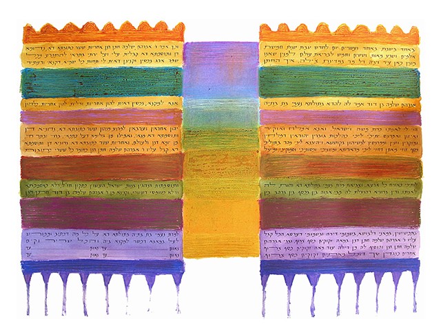 Color Bridge Tallit Custom Ketubah