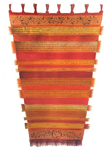 Yellow Orange Red Tallit Custom Ketubah