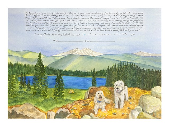 Colorado camping custom ketubah