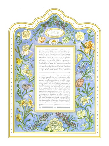 Ivory Flowers Custom Ketubah